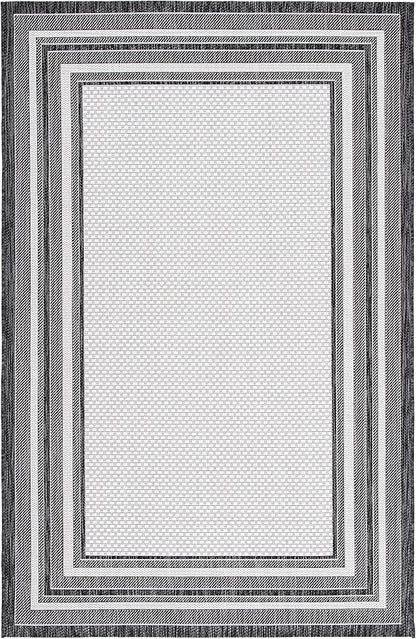 SAFAVIEH Courtyard Collection 2' x 3'7" Ivory / Black CY8475 Indoor/ Outdoor Waterproof Easy Cleaning Patio Backyard Mudroom Accent Rug