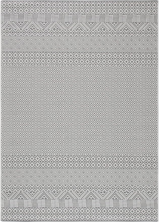 SAFAVIEH Washable Rug Outdoor Courtyard Collection - 2' x 3'7", Brown & Grey, Non-Shedding & Easy Cleaning, Ideal for Patio, Front Door, Entryway, Doormat (CY6235-07812)
