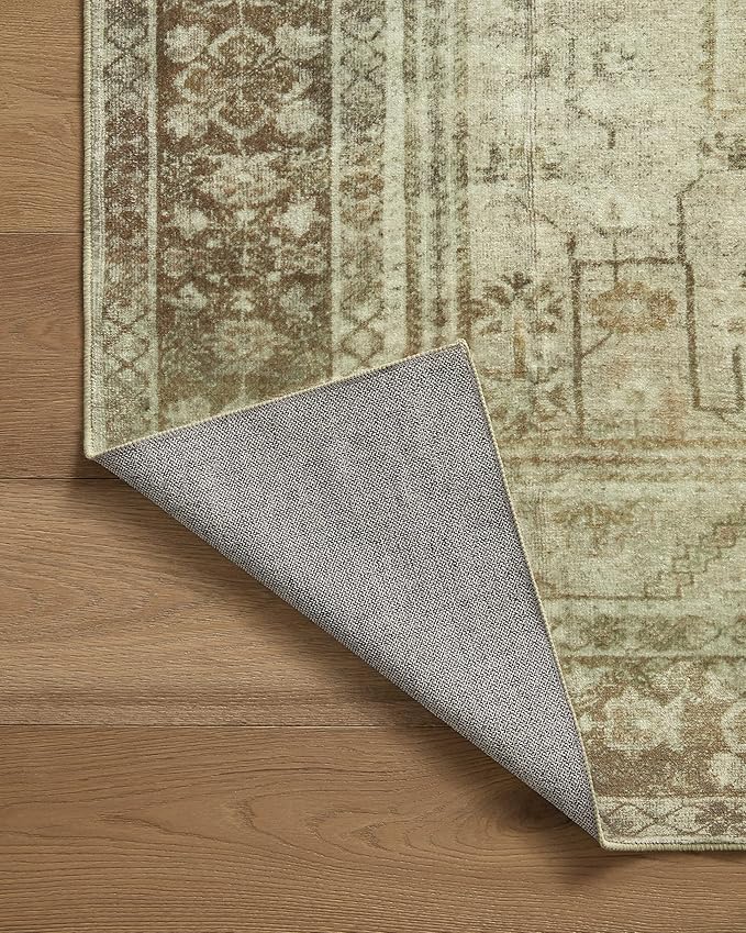 Loloi Magnolia Home by Joanna Gaines Banks Collection BAN-06 Natural/Granite 2'-3" x 3'-9" .13" Pile Height, Machine Washable, Accent Rug