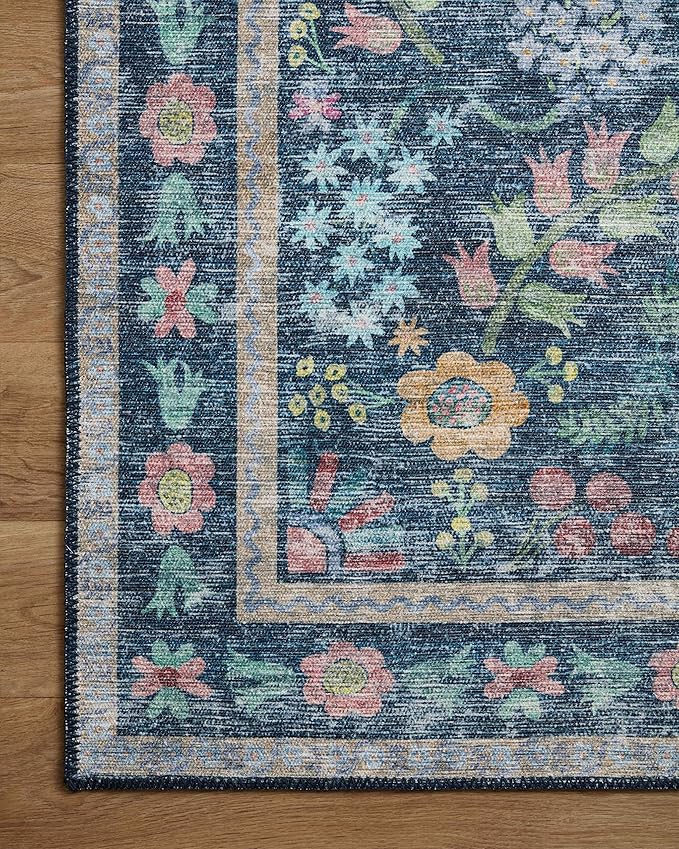 Loloi Rifle Paper Co. Maison Collection MAO-06 Blue/Multi 2'-6" x 9'-6", .19" Pile Height, Runner Rug