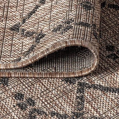 JONATHAN Y Moroccan Geometric Indoor Outdoor Runner Rug 2X20 Natural/Black, Ourika Textured Weave for Backyard, Patio, Porch, Easy-Cleaning, High Traffic, Pet-Friendly, Non-Shedding (SMB108D-220)