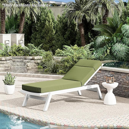 Chaise Lounge Cushion for Outdoor Furniture, Waterproof Fade and Tear Resistant Lounge Deck Chair Cushions for Patio Lawn Pool Resort Hotel