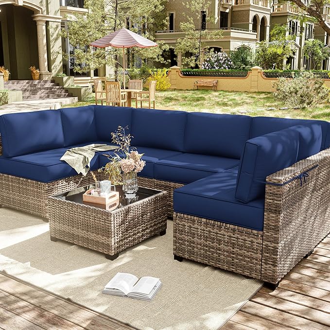 14 Pcs Outdoor Cushion Slipcovers Patio Cushion Covers Replacement Waterproof with Zipper for Outdoor Furniture, Patio Sofa Couch 3 Sizes, Covers Only