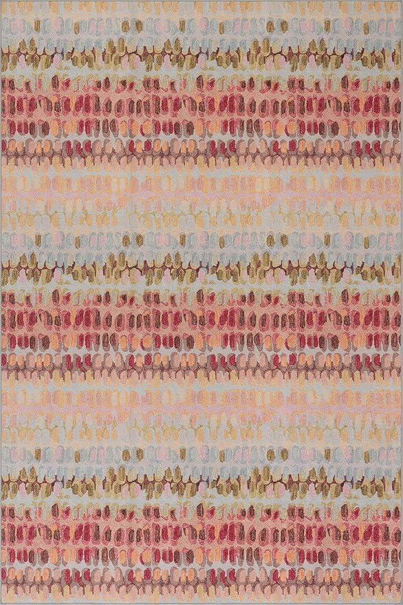 Dash & Albert Paint Chip Pastel Machine Washable Rug, 7.5 X 9.5 Feet, Multicolored Geometric Pattern
