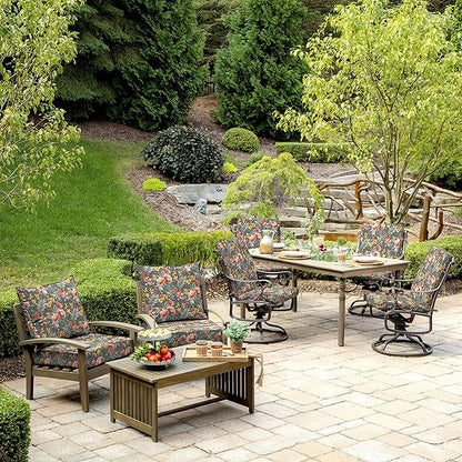 Arden Outdoor Patio Dining Chair Cushion, 20x44, Rain-Proof Seat Pad, Fade-Resistant Outdoor Cushion Phoebe Grey Floral