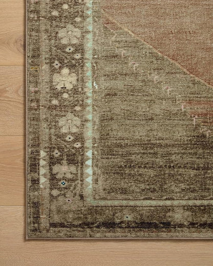 Loloi Magnolia Home by Joanna Gaines Sinclair Collection SIN-06 Clay/Tobacco 2'-3" x 9'-6", .25" Pile Height, Machine Washable, Runner Rug