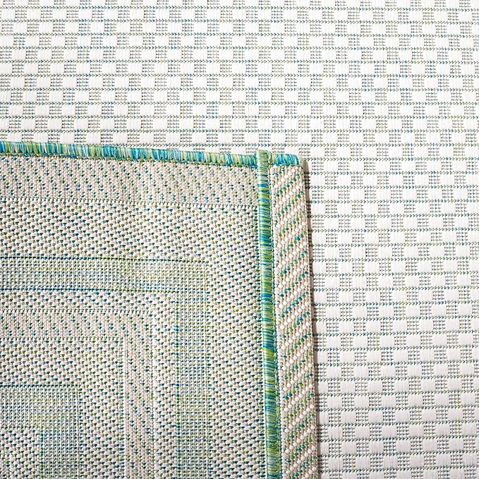 SAFAVIEH Washable Rug Outdoor Courtyard Collection - 2' x 3'7", Ivory & Green, Non-Shedding & Easy Cleaning, Ideal for Patio, Front Door, Entryway, Doormat (CY8475-55712)