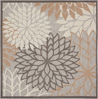 Nourison Home Home Aloha 5' x Square Natural Tropical Rug