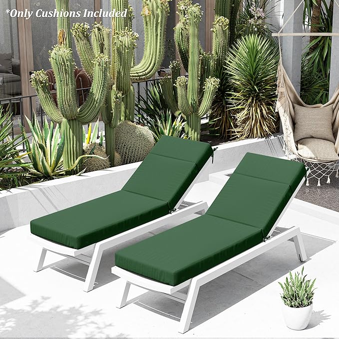 Chaise Lounge Cushion for Outdoor Furniture, Waterproof Fade and Tear Resistant Lounge Deck Chair Cushions for Patio Lawn Pool Resort Hotel