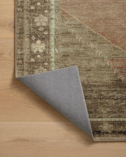 Loloi Magnolia Home by Joanna Gaines Sinclair Collection SIN-06 Clay/Tobacco 2'-3" x 7'-6", .25" Pile Height, Machine Washable, Runner Rug