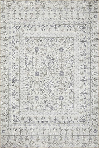 Loloi Rifle Paper Co. Maison Collection MAO-03 Rosette Ivory 2'-0" x 5'-0", .19" Pile Height, Accent Rug