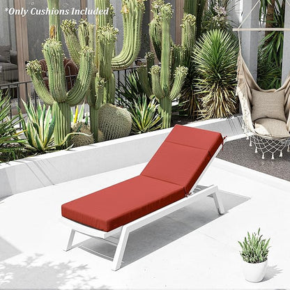 Chaise Lounge Cushion for Outdoor Furniture, Waterproof Fade and Tear Resistant Lounge Deck Chair Cushions for Patio Lawn Pool Resort Hotel