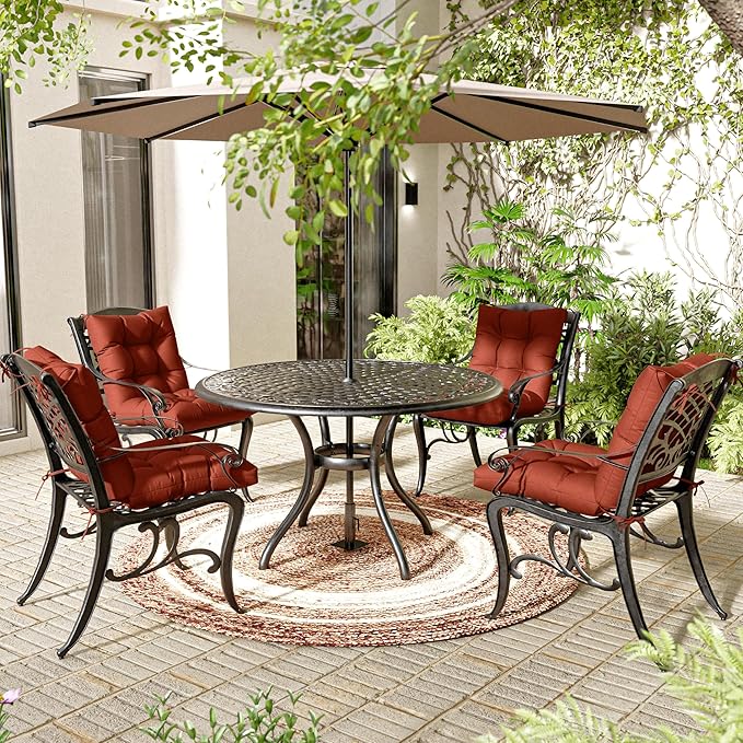 Patio Seat&Back Chair Cushions for Outdoor Furniture，Comfortable Cushions for Rocking/Dining/Lawn Chair-Set of 4