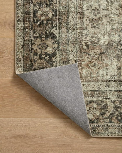 Loloi Magnolia Home by Joanna Gaines Sinclair Collection SIN-01 Pebble/Taupe 7'-6" x 9'-6", .25" Pile Height, Machine Washable, Area Rug