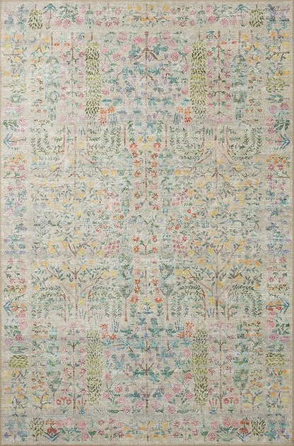 Loloi Rifle Paper Co. Maison Collection MAO-07 Khaki 2'-6" x 12'-0", .19" Pile Height, Runner Rug