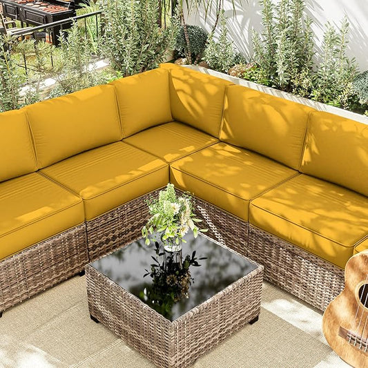 14 Pcs Outdoor Cushion Slipcovers Outdoor Patio Cushion Covers Replacement Waterproof with Zipper for Outdoor Furniture, Patio Sofa Couch 3 Sizes, Covers Only