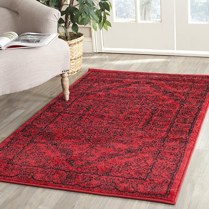 SAFAVIEH Adirondack Collection Accent Rug - 3' x 5', Red & Black, Oriental Medallion Design, Non-Shedding & Easy Care, Ideal for High Traffic Areas in Entryway, Living Room, Bedroom (ADR108F)