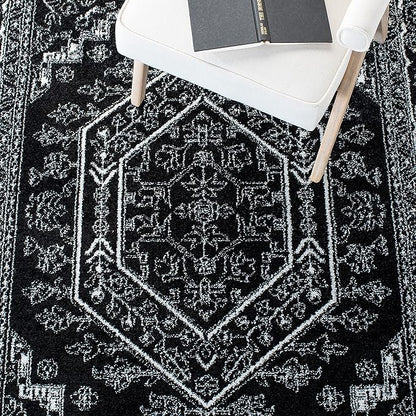 SAFAVIEH Adirondack Collection Runner Rug - 2'6" x 8', Black & Ivory, Oriental Medallion Design, Non-Shedding & Easy Care, Ideal for High Traffic Areas in Living Room, Bedroom (ADR108Z)