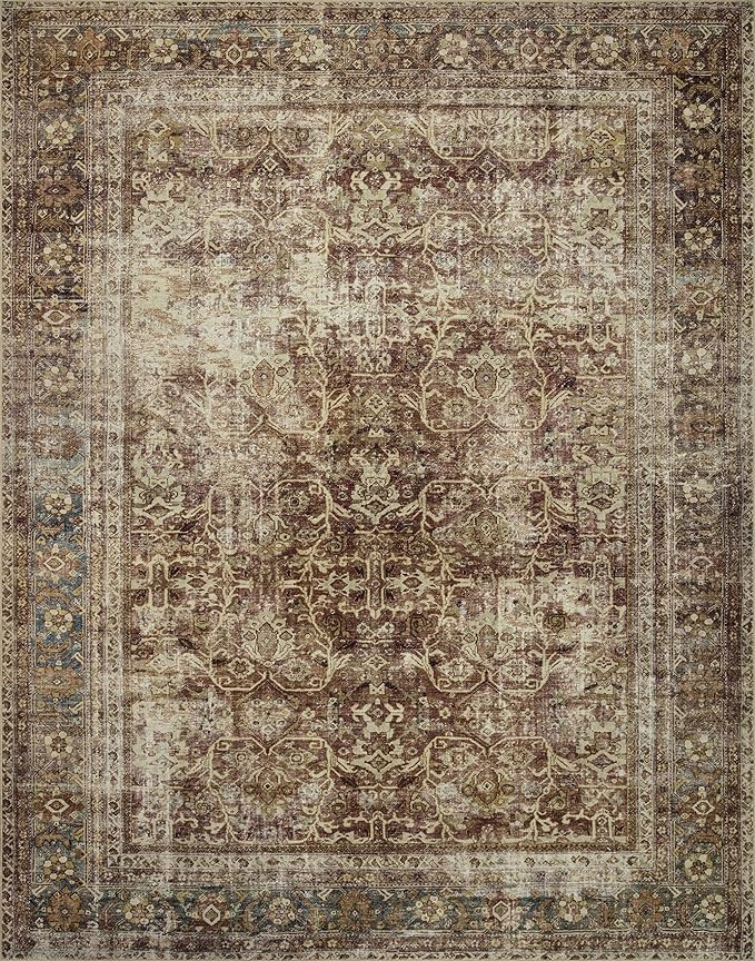 Loloi Magnolia Home by Joanna Gaines Sinclair Collection SIN-01 Rust/Lagoon 2'-3" x 9'-6", .25" Pile Height, Machine Washable, Runner Rug
