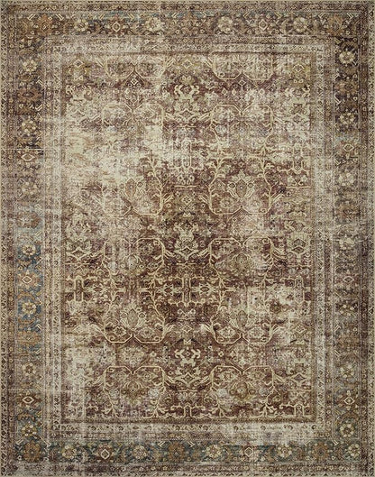 Loloi Magnolia Home by Joanna Gaines Sinclair Collection SIN-01 Rust/Lagoon 2'-3" x 3'-9", .25" Pile Height, Machine Washable, Accent Rug
