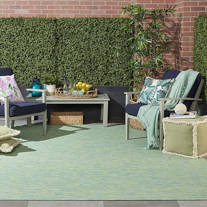 Nourison Home Positano 6' x 9' Blue Green Fabric Modern Area Rug (6' x 9')