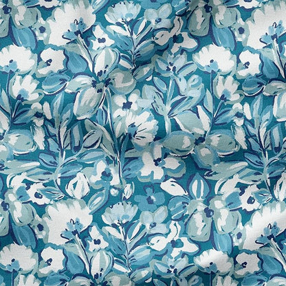 Arden Outdoor Dining Chair Cushion, 20 in x 20 in, Patio Cushion for Patio, Dining, or Rocking Chairs, Aqua Blue Fusion Floral