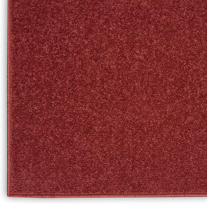 Nourison Essentials Indoor/Outdoor Brick Red 2'2'' x 10' Area-Rug, Easy-Cleaning, Non Shedding, Bed Room, Living Room, Dining Room, Backyard, Deck, Patio (2x10)
