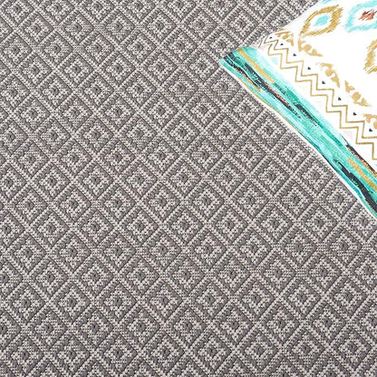 SAFAVIEH Washable Rug Outdoor Courtyard Collection - 5'3" Square, Brown & Grey, Non-Shedding & Easy Cleaning, Ideal for Patio, Backyard, Mudroom (CY6235-07812)