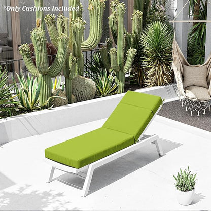 Chaise Lounge Cushion for Outdoor Furniture, Waterproof Fade and Tear Resistant Lounge Deck Chair Cushions for Patio Lawn Pool Resort Hotel
