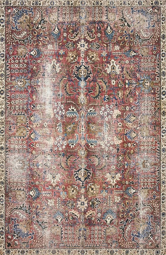 Loloi Chris Loves Julia Jules Collection JUL-01 Merlot/Multi 2'-0'' x 5'-0'', .13" Pile Height, Accent Rug