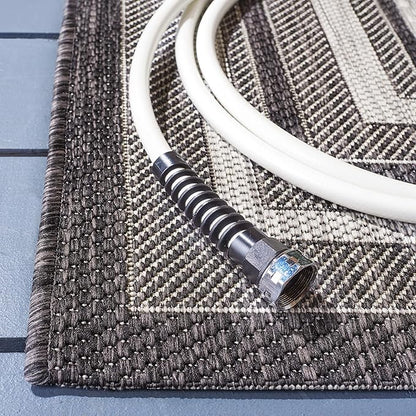 SAFAVIEH Courtyard Collection 2'3' x 8' Light Grey/Black CY8475 Indoor/ Outdoor Patio Backyard Mudroom Runner Rug