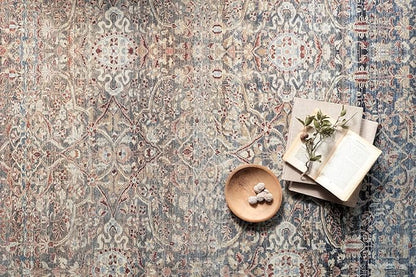Loloi Chris Loves Julia Jules Collection JUL-06 Denim/Spice 2'-3'' x 3'-9'', .13" Pile Height, Accent Rug