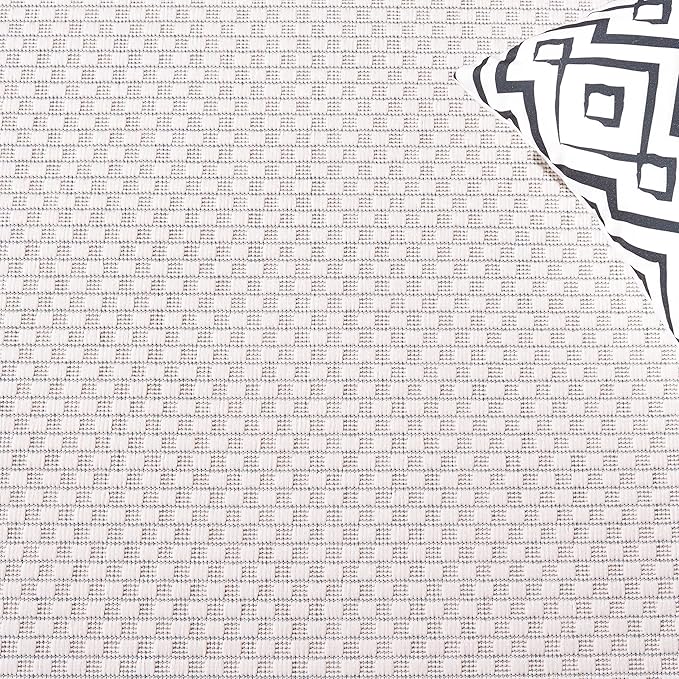 SAFAVIEH Washable Rug Outdoor Courtyard Collection - 2'3" x 12' Runner, Ivory & Aqua Blue, Non-Shedding & Easy Cleaning, Ideal for Patio, Entryway, Mudroom, Hallway, Kitchen (CY8475-53612)