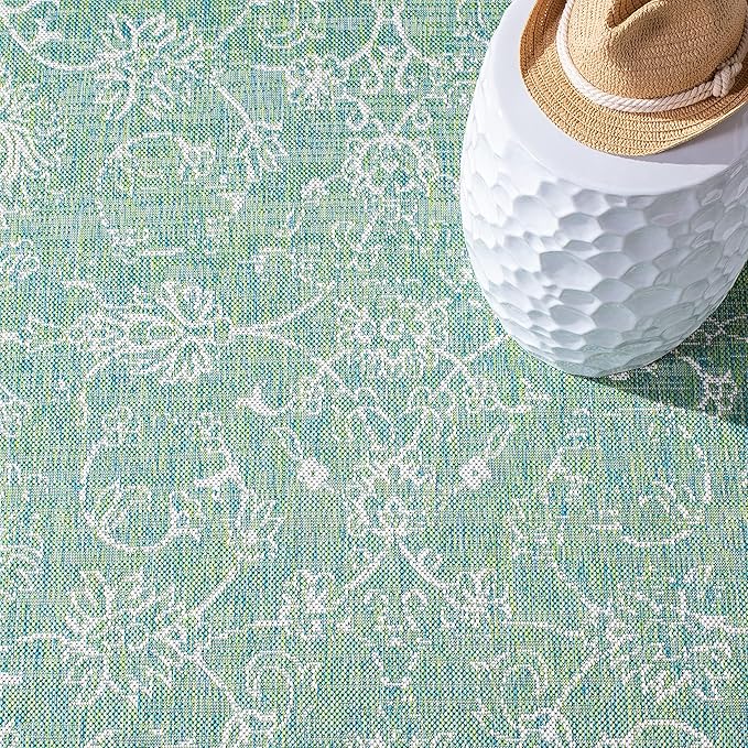 SAFAVIEH Courtyard Collection 5'3' x 7'7' Green/Ivory CY8680 Indoor/ Outdoor Patio Backyard Mudroom Area Rug