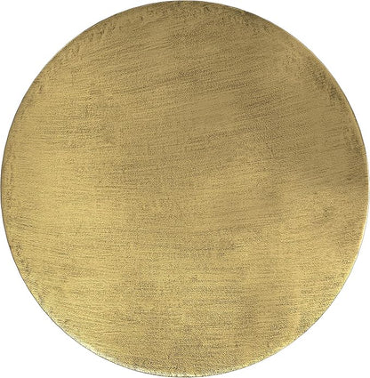 SIMPLIHOME Johnsen Metal Coffee Table - 30 inch Wide Solid Metal Round Drum Accent Table in Antique Gold, Boho Coffee Table for Living Room or Bedroom with Decorative Textured Design, Assembled