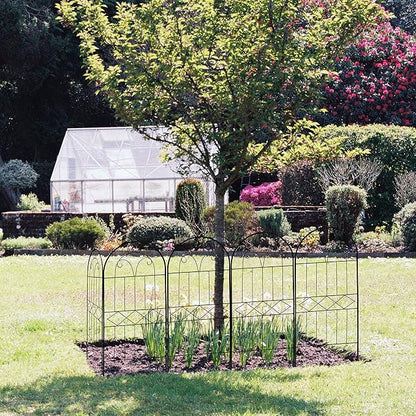 Decorative Garden Fence 30in (H) x 10ft (L), 10 Pack Rustproof Metal No Dig Fence Animal Barrier, Arched Flower Bed Edging, Wire Border Fencing Panel for Dog, Yard, Patio, Outdoor, Decor