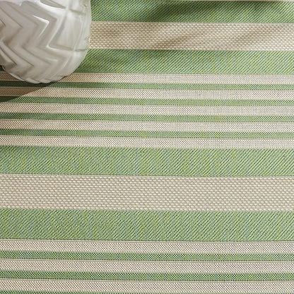 SAFAVIEH Washable Rug Outdoor Courtyard Collection - 9' x 12', Green & Beige, Non-Shedding & Easy Cleaning, Ideal for Patio, Backyard, Mudroom (CY6062-244)