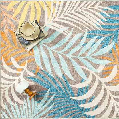 5x8 Indoor Outdoor Area Rug Washable Patio Rug Brown Non Slip Non Shedding Waterproof Carpet for Living Room Bedroom Backyard Porch Camping RV Balcony Poolside