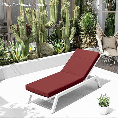 Chaise Lounge Cushion for Outdoor Furniture, Waterproof Fade and Tear Resistant Lounge Deck Chair Cushions for Patio Lawn Pool Resort Hotel