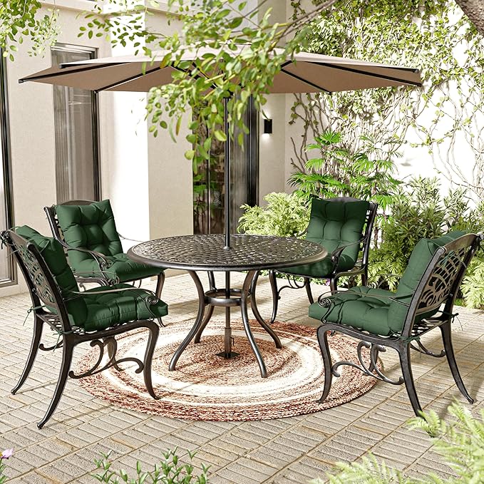 Patio Seat&Back Chair Cushions for Outdoor Furniture，Comfortable Cushions for Rocking/Dining/Lawn Chair-Set of 4