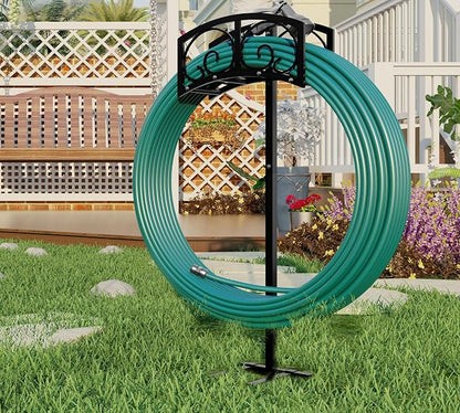 Fire Beauty Garden Hose Holder,Freestanding Water Hose Holder,In ground Hose Rack Organizer for Outdoor,Detachable Water Hose Holder Stake,Hose Reel Stand,Hose Hanger Rack for Outside Lawn Yard