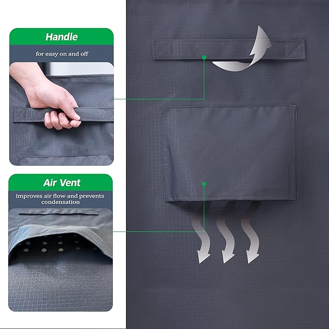 F&J Outdoors Patio Furniture Covers Waterproof Anti-UV Rip-stop Fabric Large Outdoor Furniture Cover, Grey, 108"Wx82"Dx27.5"H