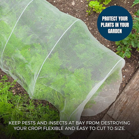 MEKKAPRO Large Garden Netting Pest Barrier, 10ft x 10ft, Mosquito Netting for Garden, Fine Mesh Insect Netting for Garden Protection from Birds and Pests, Customizable Garden Bug Netting Plant Cover