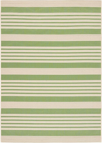 SAFAVIEH Washable Rug Outdoor Courtyard Collection - 2'7" x 5', Green & Beige, Non-Shedding & Easy Cleaning, Ideal for Patio, Backyard, Mudroom (CY6062-244)