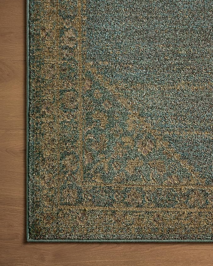 Loloi Magnolia Home by Joanna Gaines Mona Collection MOA-04 Aqua/Wheat 2'-6" x 4'-0" Accent Rug