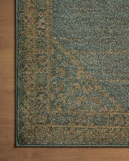 Loloi Magnolia Home by Joanna Gaines Mona Collection MOA-04 Aqua/Wheat 2'-6" x 4'-0" Accent Rug
