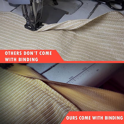 ShadeMart 95% Pergola Sun Shade 8' W x 16' L Beige Canopy Outdoor Replacement Cover with Grommets and Stainless Steel Weighted Rods for Patio, Backyards, Carport, Garden (We Make Custom Size)