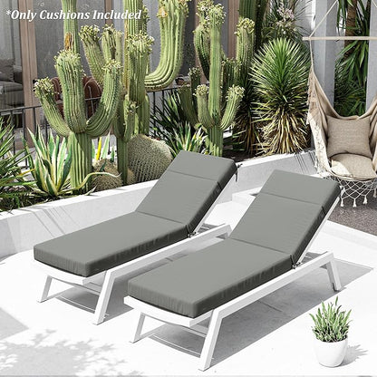Chaise Lounge Cushion for Outdoor Furniture, Waterproof Fade and Tear Resistant Lounge Deck Chair Cushions for Patio Lawn Pool Resort Hotel