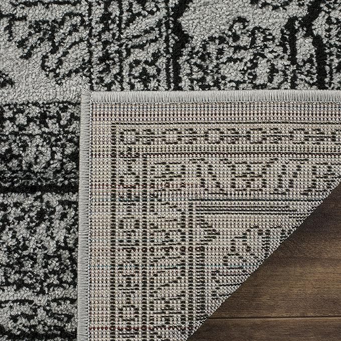 SAFAVIEH Adirondack Collection Runner Rug - 2'6" x 14', Silver & Black, Oriental Medallion Design, Non-Shedding & Easy Care, Ideal for High Traffic Areas in Living Room, Bedroom (ADR108A)