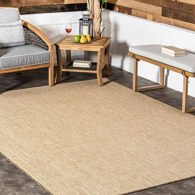 nuLOOM Outdoor Performance Collection Nakia Brown/Ivory, 2' x 6', Soft, High Traffic, Stain Resistant, Easy Clean, Durable Runner for Indoor/Outdoor Patio, Deck, Porch, Garden, Courtyard